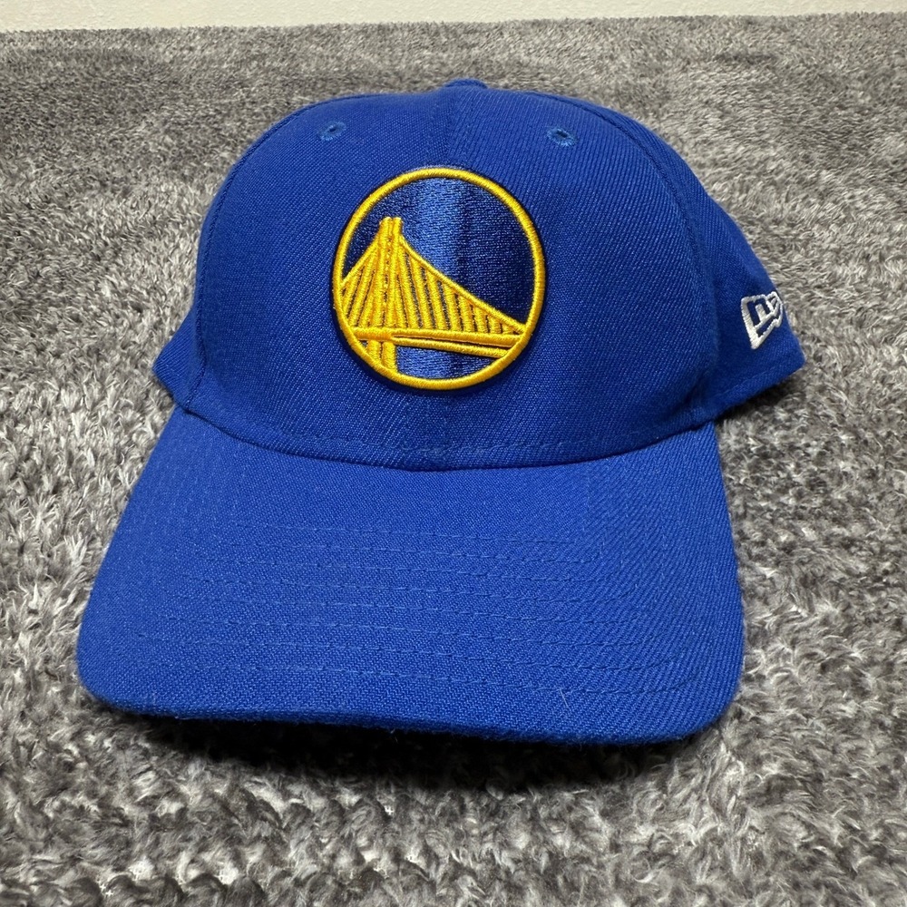 New Era NBA Golden‎ State Warriors Baseball Cap Hat Medium Large Blue Gold